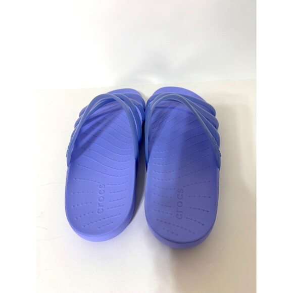 Crocs Women's size 7 Splash Glossy Strappy Sandal Moon Jelly Purple Lavender e - Picture 4 of 6